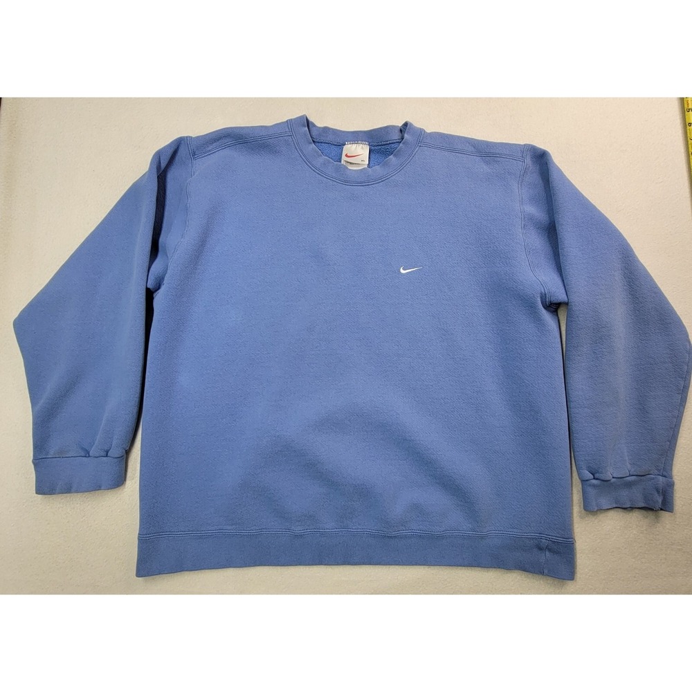 90s NIKE Pullover Mens XL Blue Sweatshirt Crewneck Swoosh USA‎ Made